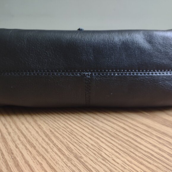 Lucky Brand - black leather crossbody satchel bag with tassels - Picture 6 of 6